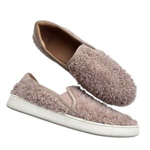 UGG Women’s Sz 10 Dusk Pink Faux Fluffy Sheepskin Ricci Slip-On Sneakers 1019659